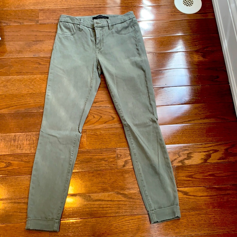 JBrand Anja Cuffed Pant in Olive Mid-Rise